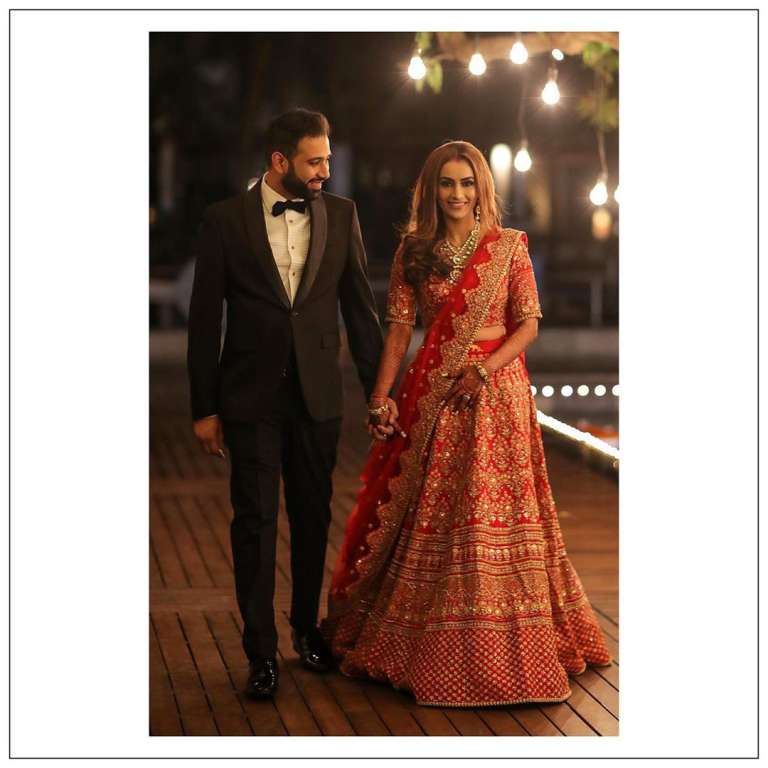 Bride in lehenga hot sale and groom in suit