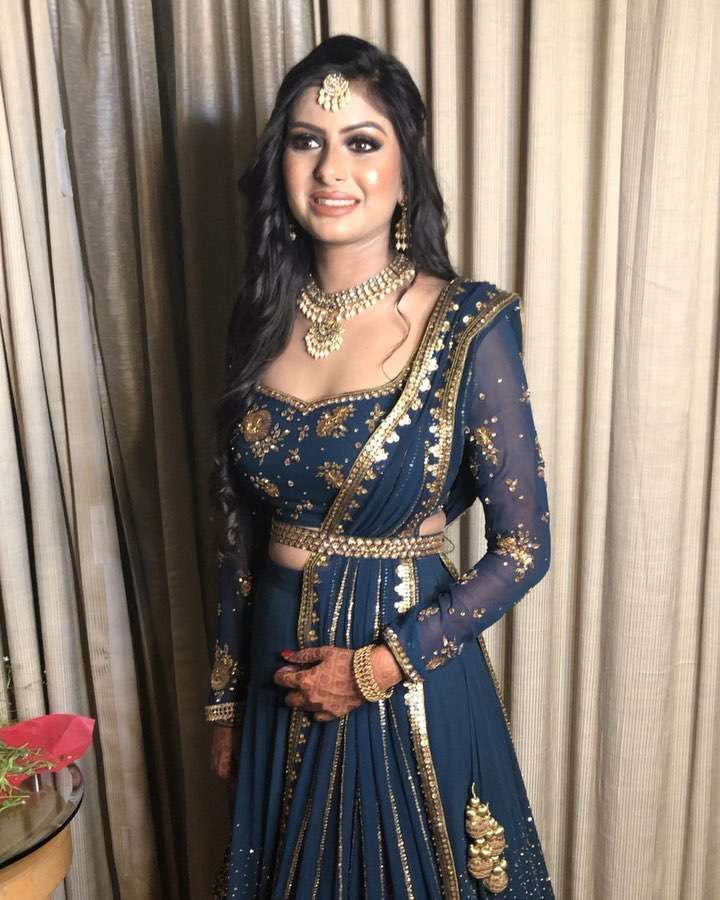 Navy Blue Bridal Lehenga: Indian Wedding Lengha in USA – B Anu Designs